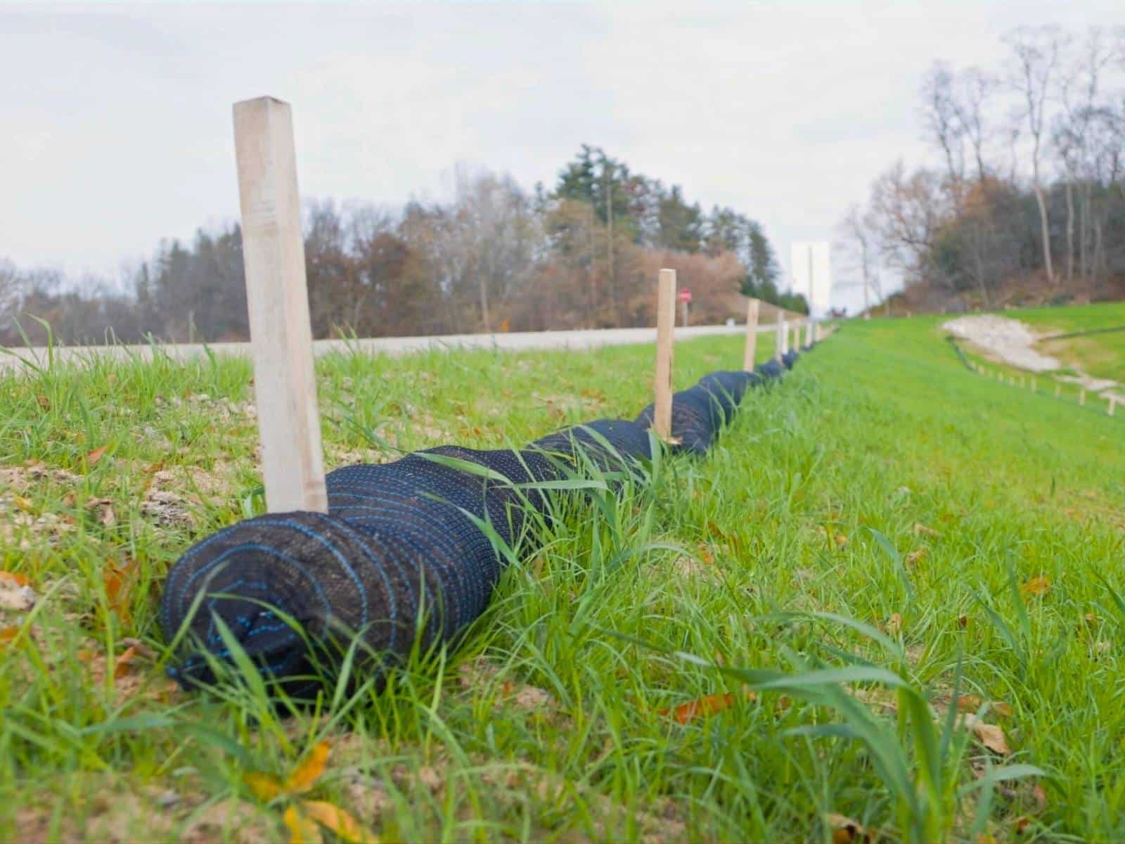 Silt Sock Installation on Slope