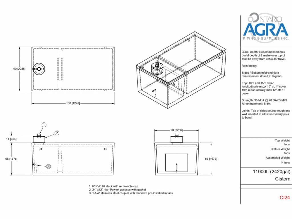 2400 Gallon Concrete Cistern