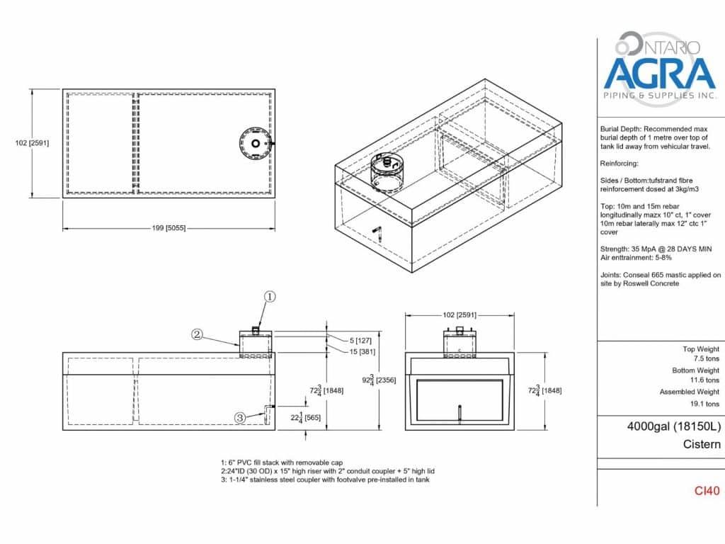 4000 Gallon Concrete Cistern