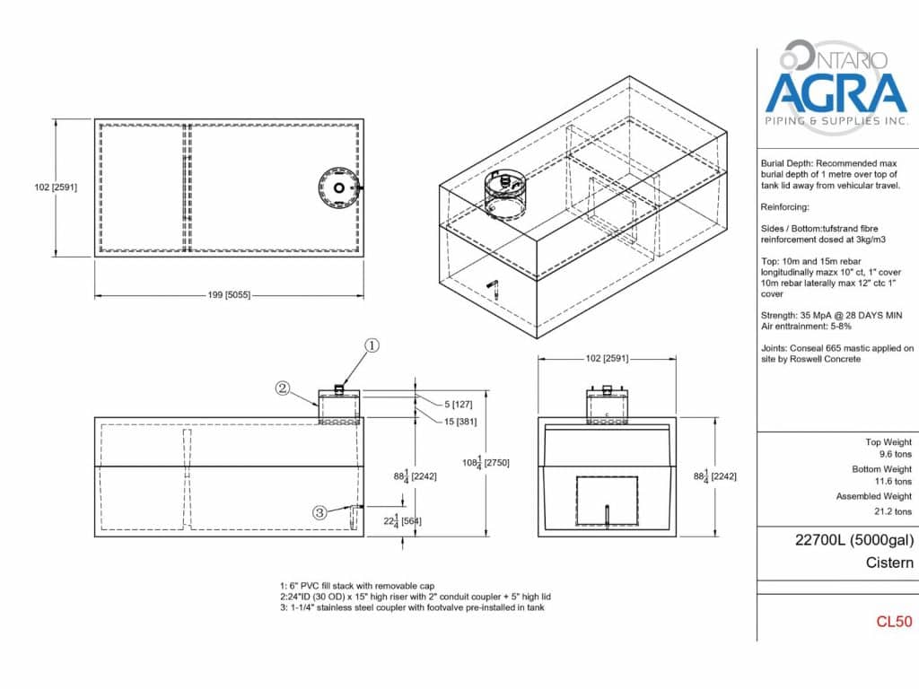 5000 Gallon Concrete Cistern