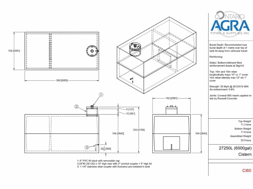 6000 Gallon Concrete Cistern