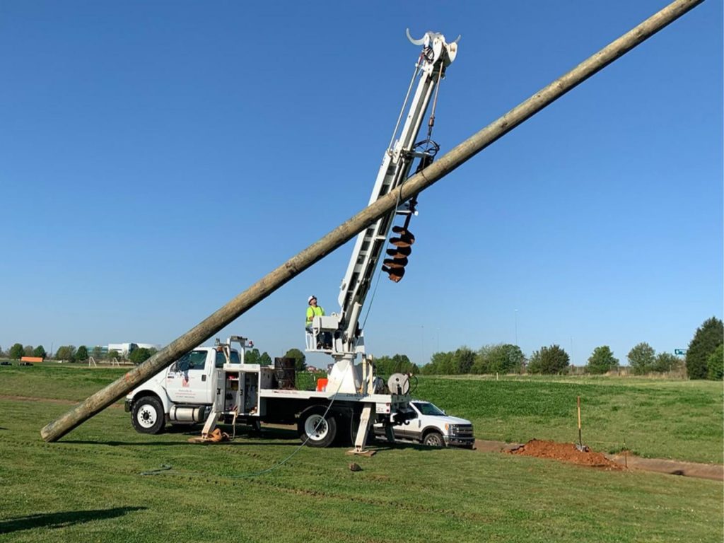 Telephone Pole Installation Culvert
