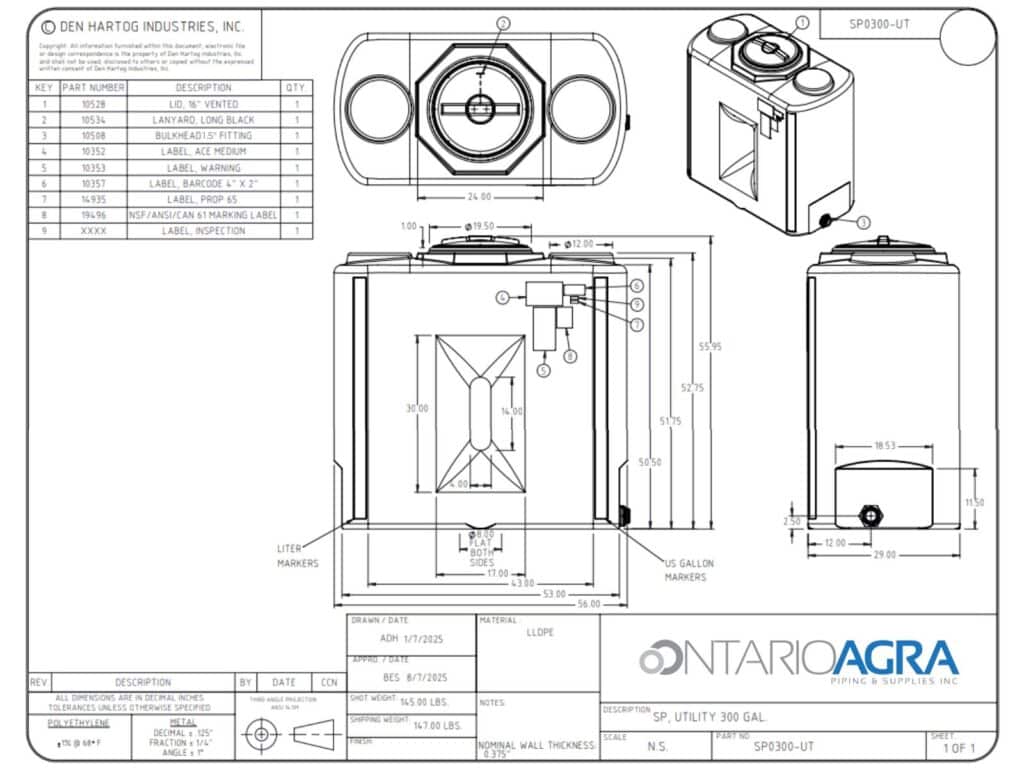 SP0300 Utility Door Tank Blueprint