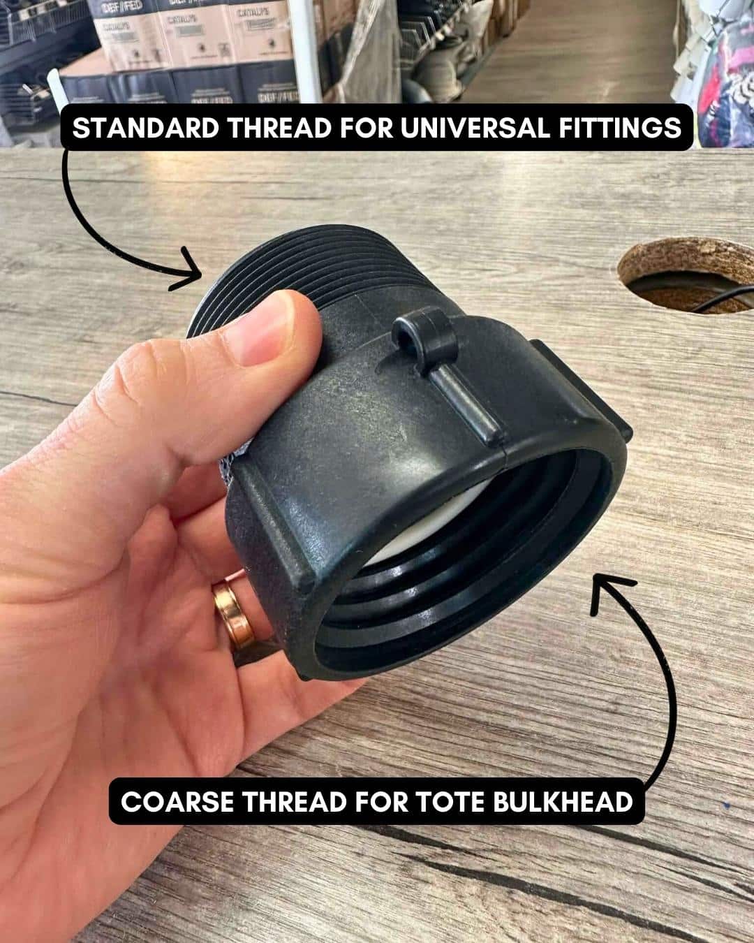 Corse Thread For Tote Bulkhead Corse Thread to Standard Thread Converter