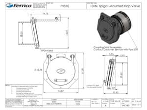 10 Inch Fernco Spigot Mounted Flap Valve