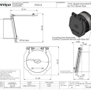 15 Inch Fernco Spigot Mounted Flap Valve