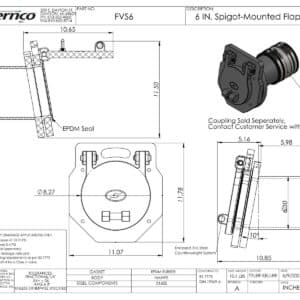 6 Inch Fernco Spigot Mounted Flap Valve